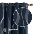 thumbnail image 2 of Deconovo Grommet Wave Line Foil Printed Thermal Insulated Blackout Curtains for Children 2 Panels 52x84 inch Navy Blue, 2 of 5