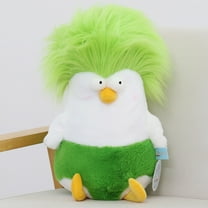 Comedic Home Accent Silly Chicken Plush Toy with Long Feathers, 18inch Hairy Bird Doll for Prank Gifts, Humorous Home Decor Absurd Humor Toy