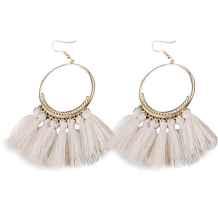 1 Pair Women Ethnic Bohemia Drop Dangle Long Rope Fringe Earings Girl Tassel Earrings Lady Fashion Bohe