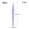 thumbnail image 2 of Unique Bargains Pince à Épiler à Pointe Droite de Précision en Acier Inoxydable Multifonctionnel Violet 2Pack, 2 of 5