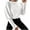 White, variant on XFLWAM Women Puff Long Sleeve Button Cuff Pullovers Tops Round Neck Solid Color Sweatshirts Black 3XL
