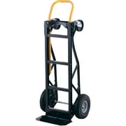 Harper Trucks 700 lb Capacity Glass Filled Nylon Convertible Hand Truck and Dolly with 10" Pneumatic Wheels , Black with yellow handle - PGDYK1635PKD