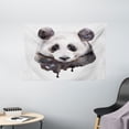 thumbnail image 1 of Animal Tapestry, Watercolor Cute Panda Bear Animal Asian Wildlife Zoo Theme Artwork Image, Wall Hanging for Bedroom Living Room Dorm Decor, 60W X 40L Inches, Beige White and Black, by Ambesonne, 1 of 2