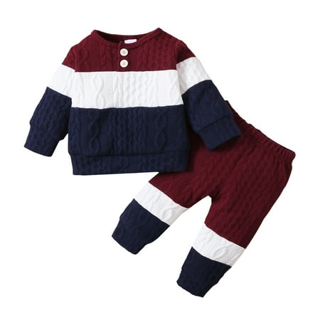 

PatPat 2pcs Baby Color Block Long-sleeve Sweatshirt and Trousers Set