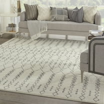 Nourison Passion Geometric Ivory/Grey 8' x 10' Area Rug, (8x10)