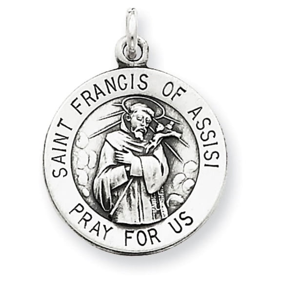 Silver Antiqued Saint Francis of Assisi Medal