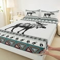 thumbnail image 3 of jejeloiu Wildlife Animals Elk Full Size Sheets,Country Farmhouse Bed Sheets,Retro Triangle Rhombus Sheet Sets For Men Women,Super Cozy Room Decor,4-Piece, 3 of 7