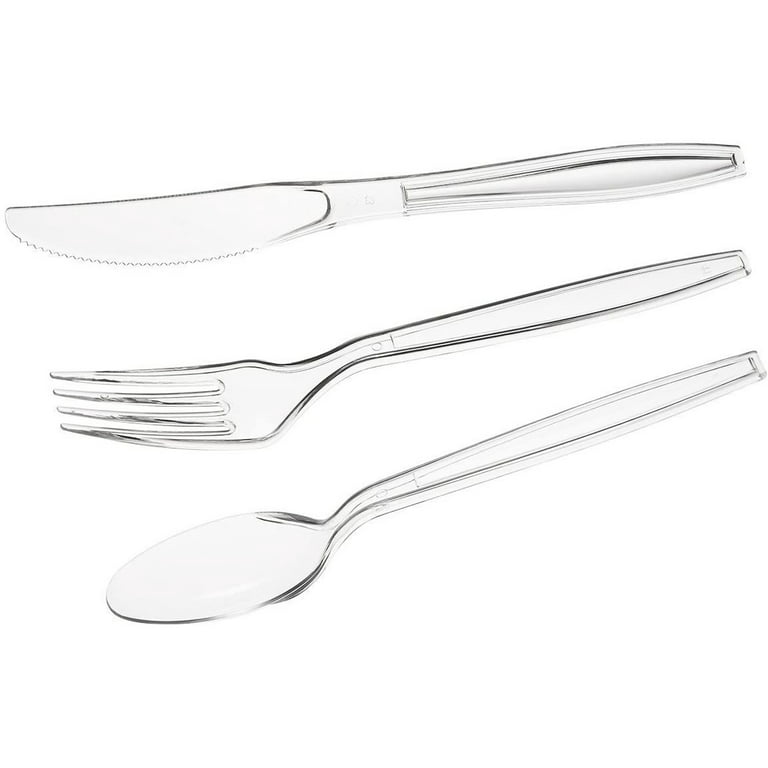 PLASTICPRO Clear Plastic Forks Disposable Cutlery Utensils 200 Count