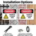 thumbnail image 3 of (2 Pack) Chemical Storage Area OSHA Danger Sign 18 Inch X 12 Inch Indoor / Outdoor Rust-Free Aluminum Metal Signs for Workplace, Workshop, and Construction Site, Made in the USA, 3 of 8