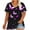 Purple, variant on Plus Size Shirts for Women Casual V-Neck Fashion Printing Short Sleeve T-shirt Summer Loose Breathable Blouses Oversized Pullover Top Green 3XL