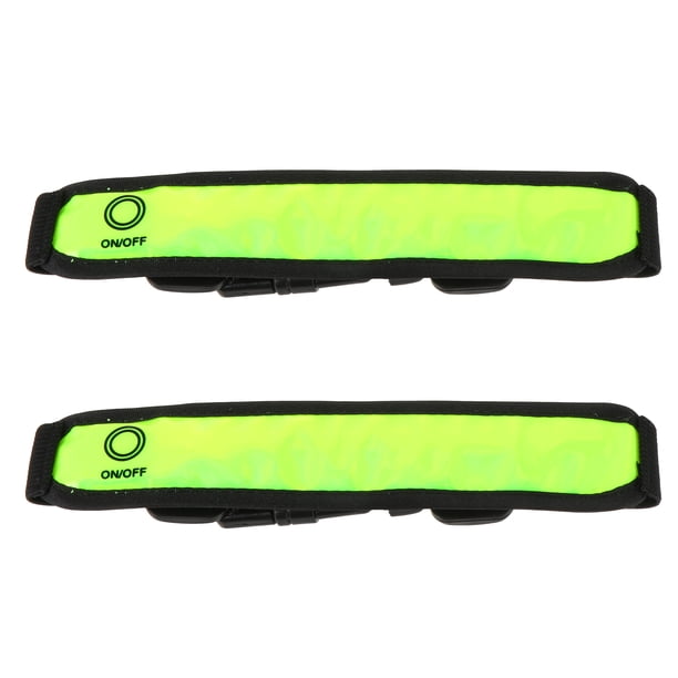 GOOHOCHY 2pcs LED brazalete reflectante LED brazalete para correr luces muñequeras correa