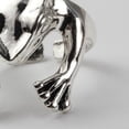 thumbnail image 5 of Anillos de rana ajustables de plata Vintage, anillos abiertos de de animales para mujer, joyería de compromiso de para pareja, D Fernando Anillos abiertos, 5 of 5