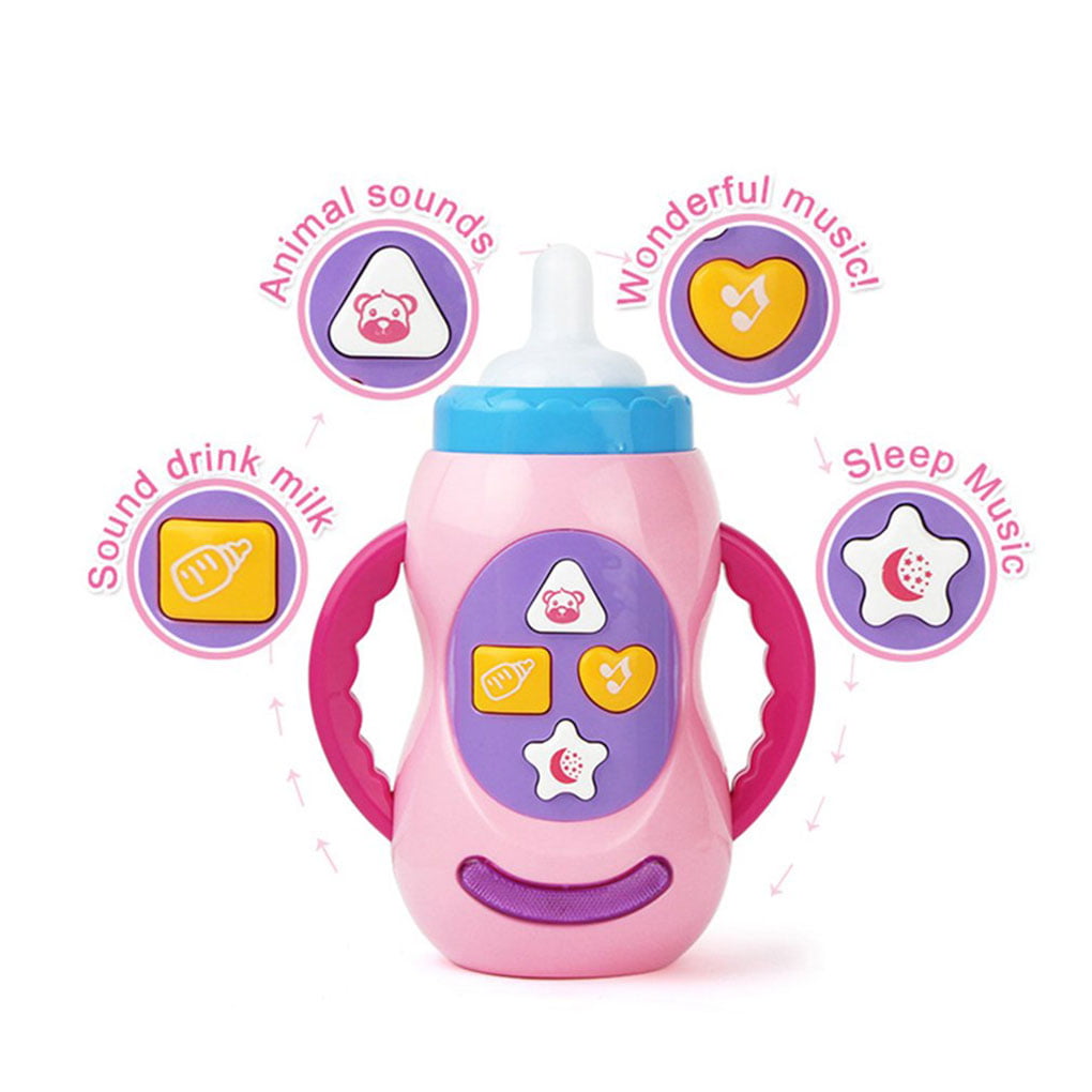 Baby Kids Sound Music Light Milk Bottle Learning Musical Feeding Bottle Toys 