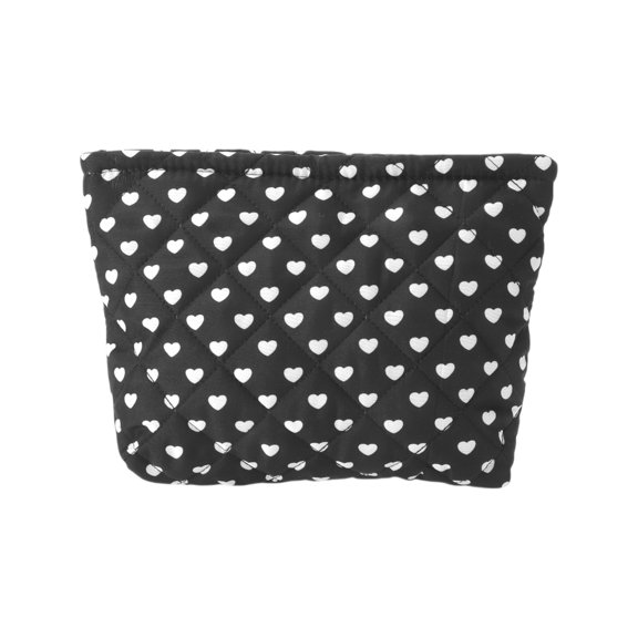 Unique Bargains 1 Pc Heart Shaped Makeup Bag White Polyester