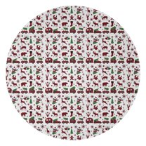 White Christmas Animal and Car Pattern Round Blanket,Comfortable Soft Flannel Throw Blanket,All Season,Warm Lightweight Blankets for Sofa Bed Couch Living Room Chair 60"x60"