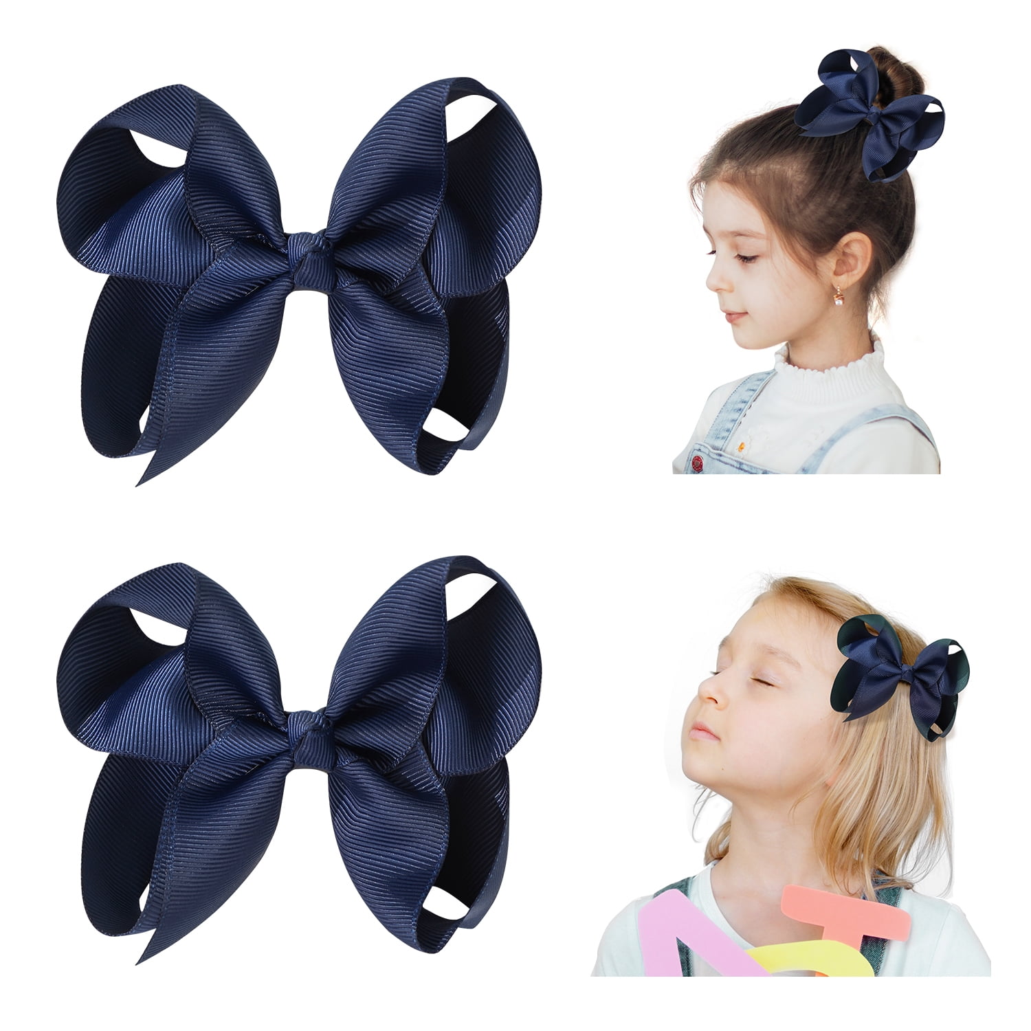 JoyBowie 36Pcs 4.5 Inch Large Grosgrain Hair Bows with Alligator Clips for Girls Teens