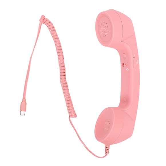Auricular De Teléfono Con Cable Tipo C Retro, Receptor De Teléfono Celular De Mano Vintage Con Altavoz Y Micrófono, Control De Volumen De Llamada Clara
