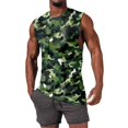 thumbnail image 2 of Mens Tank Top Summer Casual Sleeveless Camo Tees Loose Comfortable Running Muscle Workout Beach Breathable Vests Camouflage XXL, 2 of 6