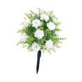 thumbnail image 4 of Flor artificial conmemorativa con estacas de tierra, decoración de jardín, rosas falsas para Blanco, 4 of 9