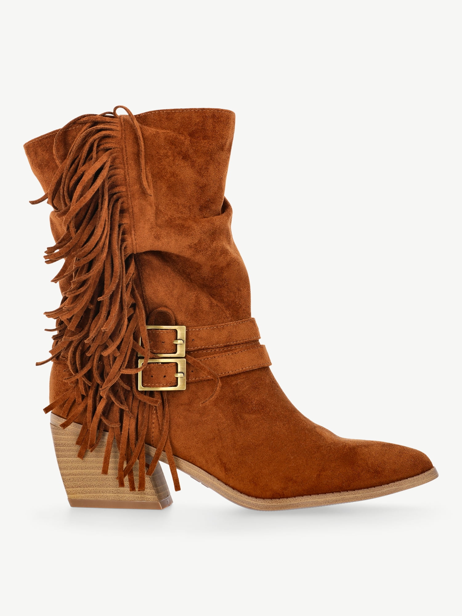 Madden NYC Women's Faux Suede Fringe Boots
