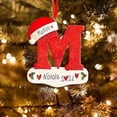 thumbnail image 3 of Colgante de letras navideñas, 26 letras, colgante de madera, bricolaje, nombre personalizado, alfabetos, decoración de letras, acentos de decoración del hogar, U, 3 of 5