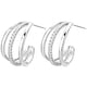 thumbnail image 1 of Juego de aretes Ring01 1Pza Arco Plata Metal/Circón., 1 of 2