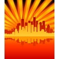 thumbnail image 2 of Sunburst City Wall Mural by Wallmonkeys Peel and Stick Graphic (36 in H x 30 in W) WM95673, 2 of 4