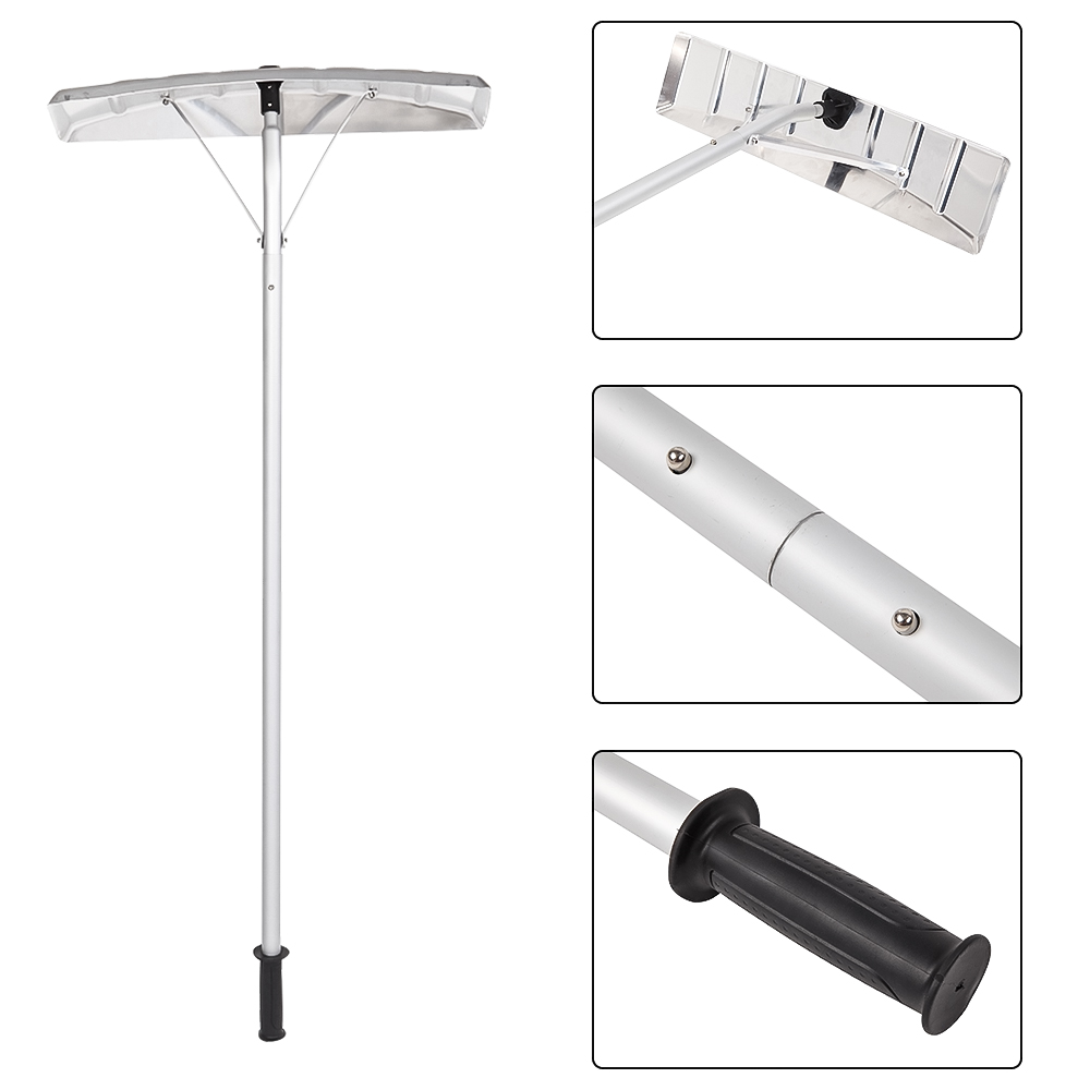 Winado 20FT Telescoping Snow Shovel Roof Rake Aluminum Tube with Wide