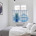 thumbnail image 4 of Blue Ombre Kitchen Curtains 72 Inch Length, Watercolor Landscape Abstract Rustic Grommet Top Bedroom Living Room Curtains, Light Filtering Cafe Curtain Drapes 2 Panels Set 104''x72'', 4 of 9