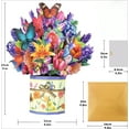 thumbnail image 2 of Pop Up Flower Card, 9 inch Lily Roses Butterflies Flower Forever Flower Paper 3D Popup Cards with Note Cards and Envelope for Birthday, Mother's Day, Get Well, Holiday Decorations, 2 of 6