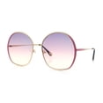 thumbnail image 4 of Womens Oversized Round Metal Rim Fashion Luxury Sunglasses Gold Pink - Purple Yellow, 4 of 8
