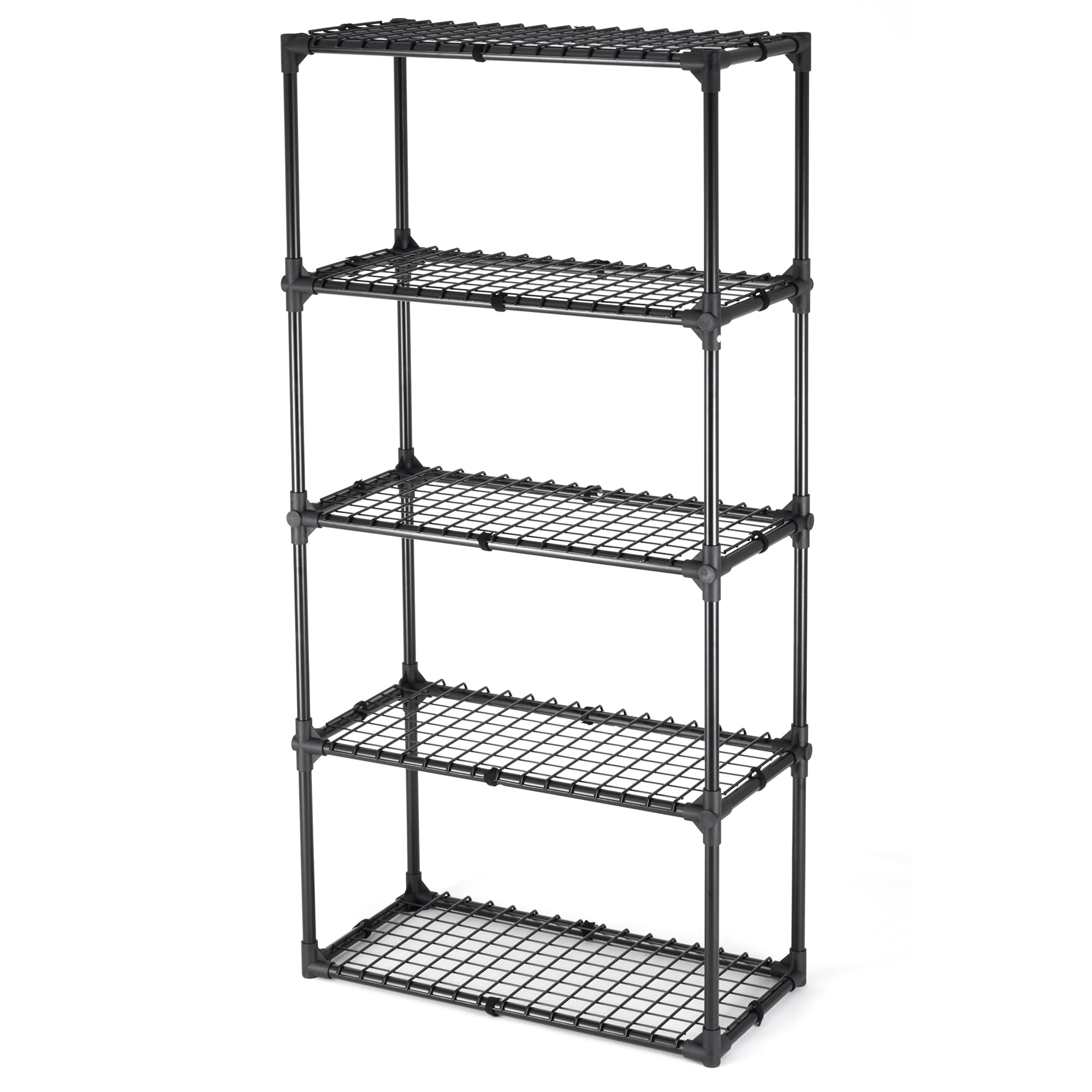 Leumius 5 Shelf Wire Shelving,Metal Storage Shelving Unit for 550 lbs Capacity Black,1Pcs