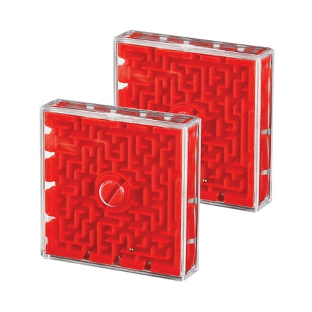 Square Maze Game Ball 2 Piece Set Great Gift Idea for Kids and Adults - Mini Slide Puzzle Ball for Brain Exercise and Memory Retention Perfect while (Best Brain Exercise Games)