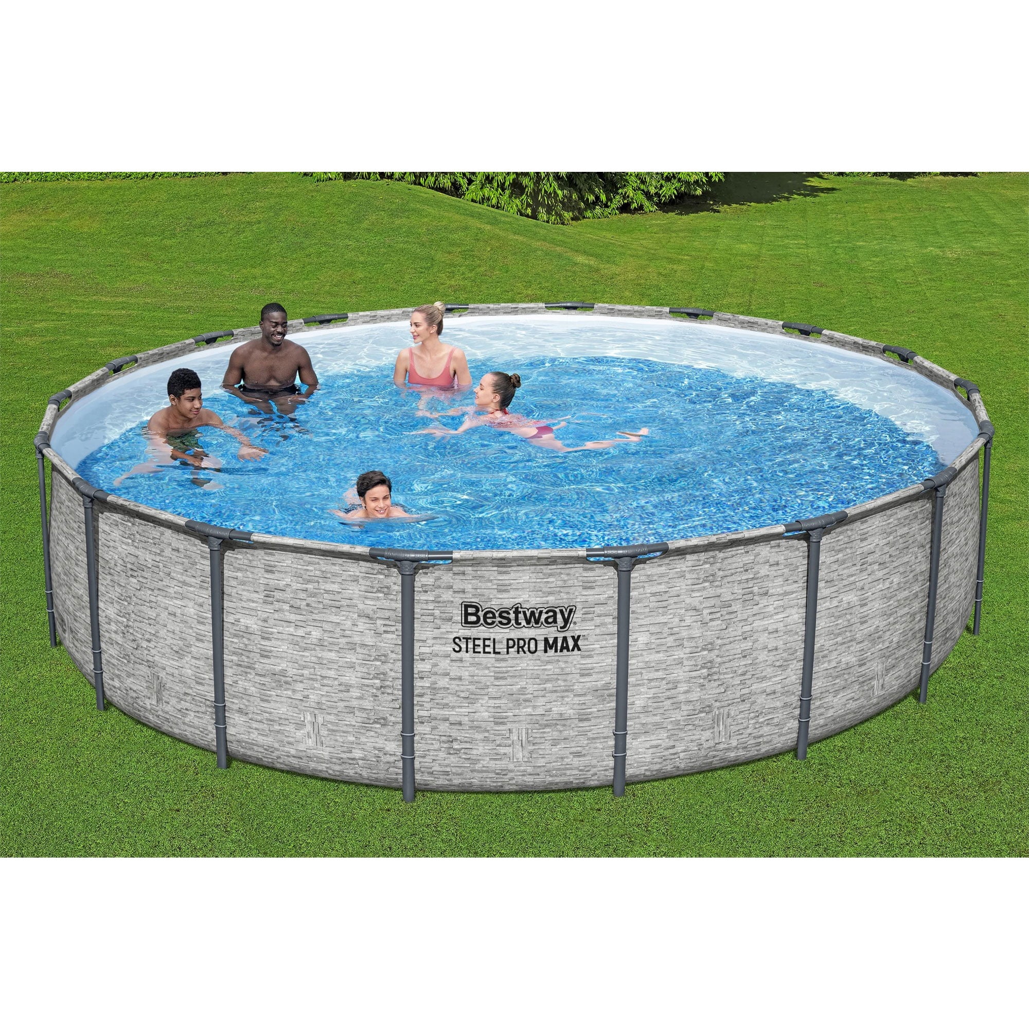 Bestway Steel Pro MAX 18' x 48" Metal Frame Above Ground Pool Set w/ Pump, Ladder, & Cover