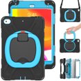 thumbnail image 2 of For iPad Mini 5/4 Generation 7.9 inch Case, 360 Rotatable Handle Stand, Shoulder Strap, Drop-Proof Design, Black Blue, 2 of 7