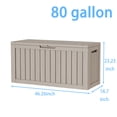 thumbnail image 3 of Chiccushion 80 Gallon Outdoor Patio Box Deck Robust Anti Weather Storage Container for Courtyard Leisure Area, Brown, 3 of 5