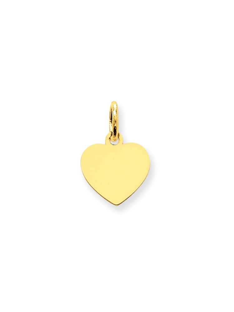 14k Yellow Gold Plain Small 0.009 Gauge Engravable Girl Charm Pendant