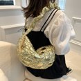 thumbnail image 4 of Bolso de mujer con diseño de nube plisado, nuevo bolso de alta calidad con diseño brillante y boca abajo, bolso cruzado de un solo hombro, bolso debajo del brazo, 4 of 5