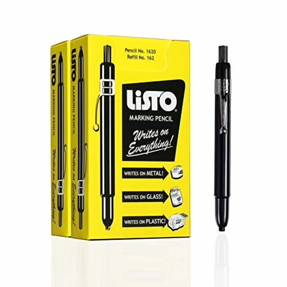 Listo 1620 BLACK COLOR - China Markers/Grease Pencils/China Marking/Pencils/Wax Pencils (24)