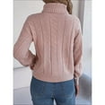 thumbnail image 4 of Suéter, suéter de cuello alto para mujer, punto cable, suéter, 4 of 6