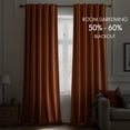 thumbnail image 5 of PinesC Burnt Orange Back Tab & Rod Pocket Velvet Curtains 102 Inches Long 2 Panels Set, Classical Thermal Insulated Light Blocking Floor to Ceiling Window Drapes for Bedroom Living Room Privacy, 5 of 5