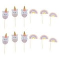 thumbnail image 4 of 12 Piezas Set Cartoon Unicorn Cupcake Picks Rainbow Cake Topper Cake Decoration Soledad Cupcake Unicorn Picks Decor, 4 of 8