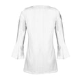 thumbnail image 5 of DDAPJ pyju Summer Tops for Women Dressy Casual Eyelet Top Button Up V Neck 3/4 Sleeve Blouse Loose Flowy Hide Belly Tunics Ofertas Prime White S, 5 of 6