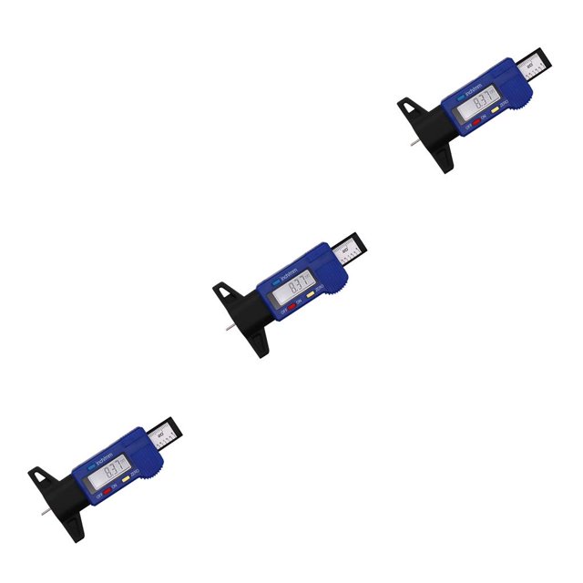 Maoww Tire Thread Depth Vernier Caliper 0-25.4mm Meter Automobile Thickness Detection Slide Resettable Portable Gauge Tool Blue 3Set