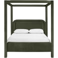 thumbnail image 3 of Meridian Furniture Lit Complet Rembourré en Velours Vert Salina, 3 of 11