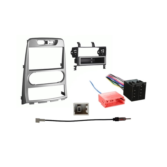 Fits Hyundai Genesis Coupe 10-12 Silver Metra Single Double DIN Dash Kit with Harmony Radio Harness
