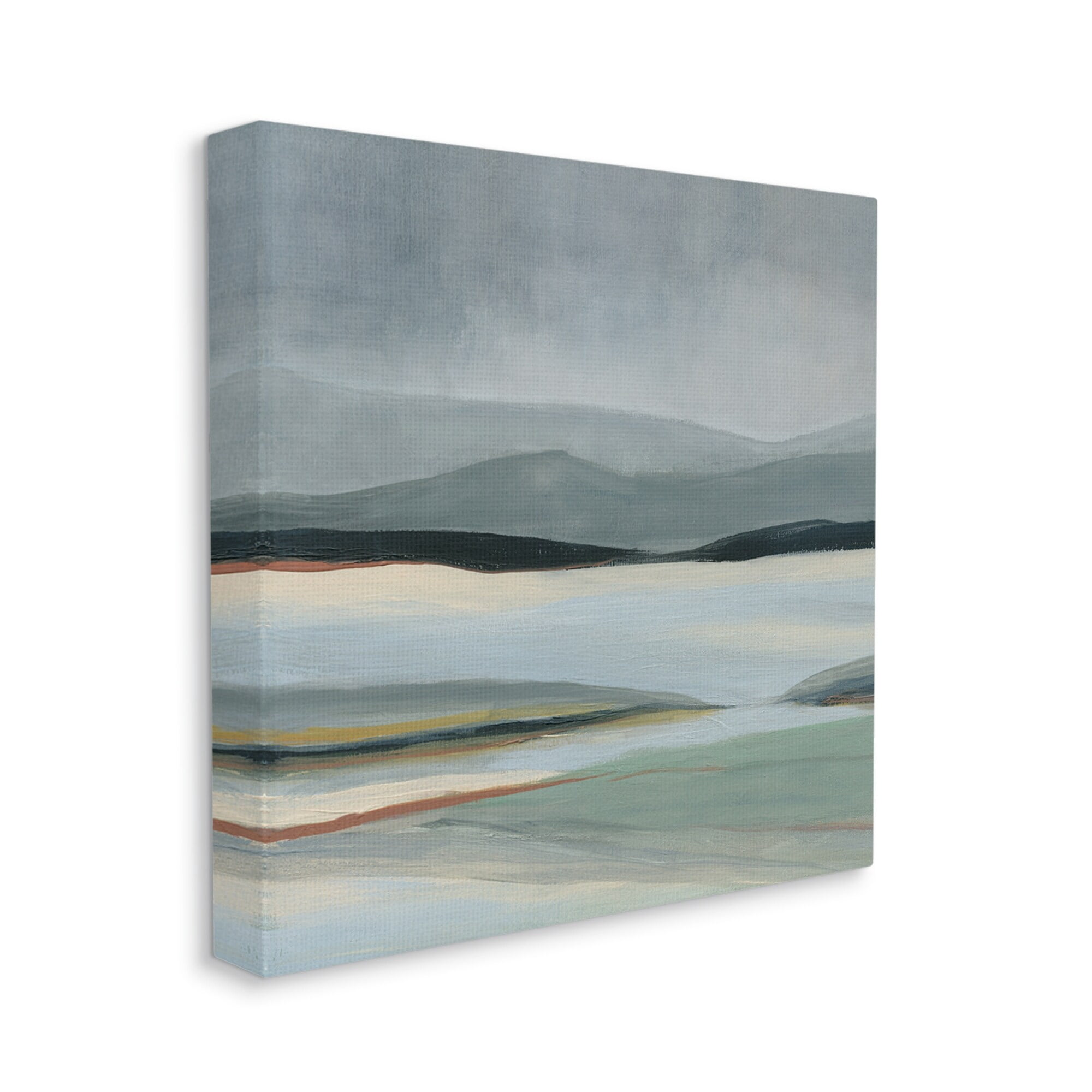 Stupell Industries Abstract Landscape Painting Distant Lakeside Mountains Painting Gallery Wrapped Canvas Print Wall Art, Design by Carol Robinson