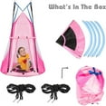 thumbnail image 7 of 2-in-1 Kids Hanging Hammock Chair, Swing Tent Seat for Indoor Outdoor Bedroom Use, Perfect for Children, Adults, Support 330lbs (Pink), 7 of 7