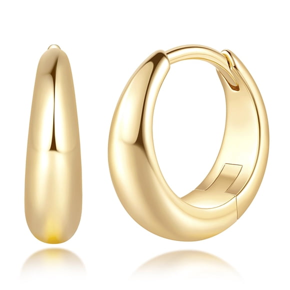 Aretes Aros Dorados con Baño de Oro 14K Hipoalergénicos para Mujer