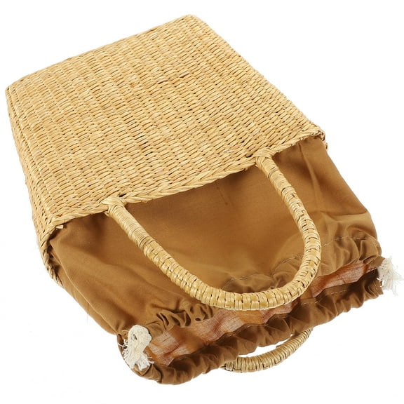 MLINS  Straw Handbag Basket for Picnic Handbags Tote with Zipper Women's